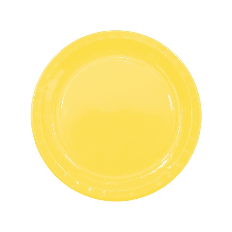 Platos amarillos carton 8 uds 23 cm