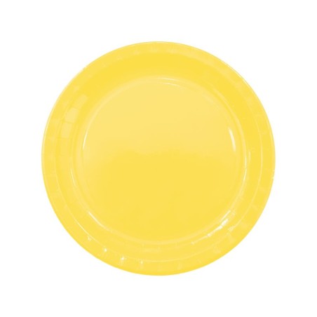 platos amarillos carton 8 uds 23 cm