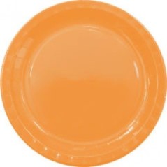 platos naranjas carton 8 uds 23 cm