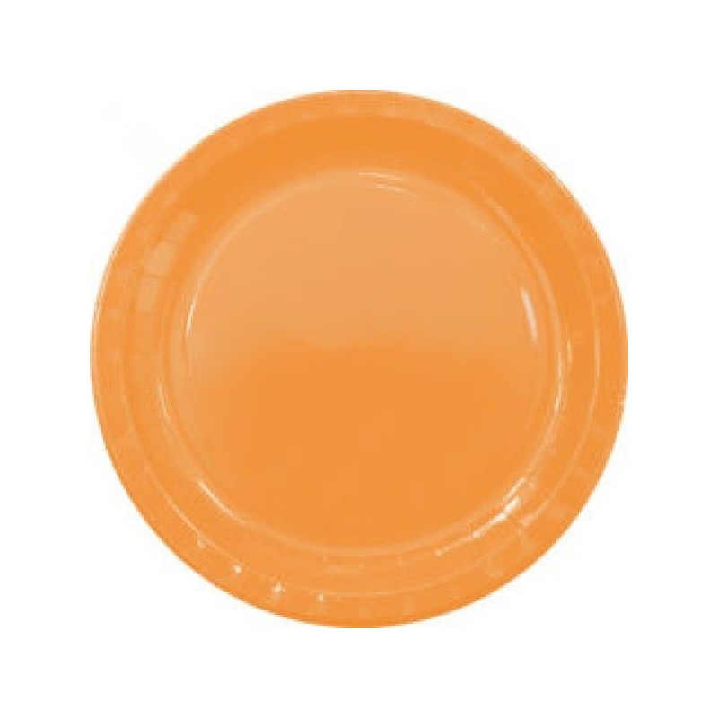 Platos naranjas carton 8 uds 23 cm