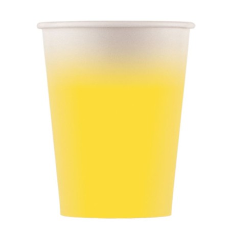 vasos cumpleanos amarillos carton 8 uds