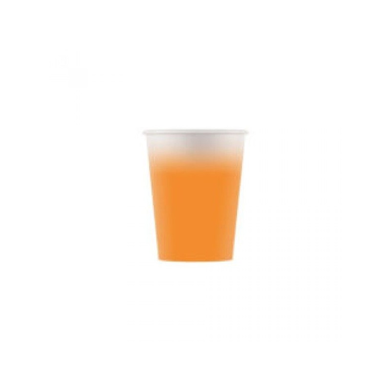 Vasos cumpleaños naranjas 8 uds