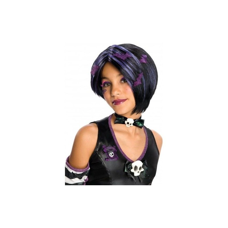 Peluca gotica Malice negra morada infantil