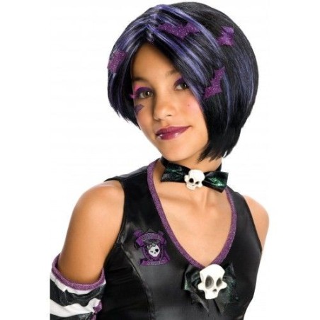 peluca gotica malice negra morada infantil