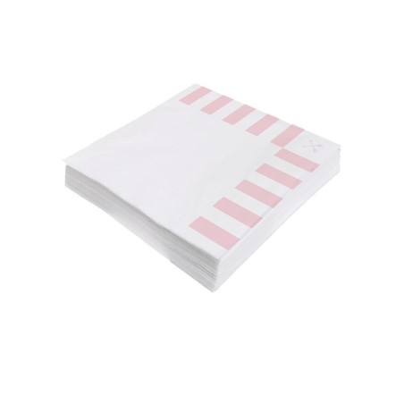 servilletas blancas y rosas 20 uds 33x33 cm