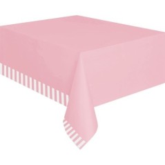 mantel rosa rayas cumpleanos 120x180 cm