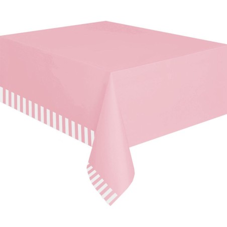mantel rosa rayas cumpleanos 120x180 cm