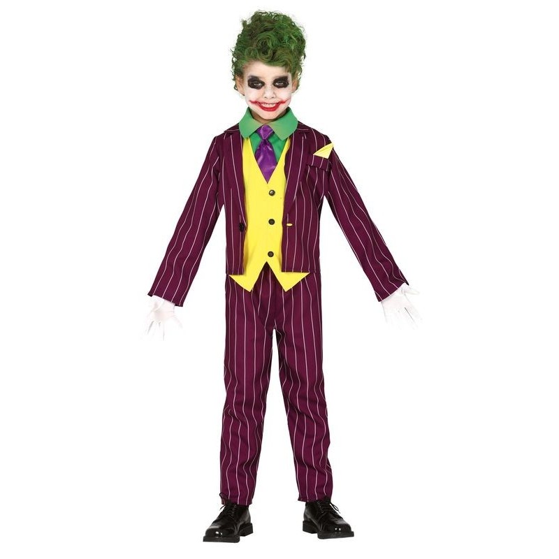 Disfraz payaso loco Joker infantil niño tallas