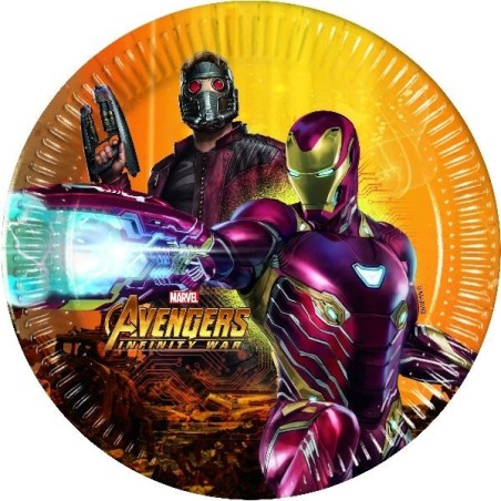 platos los vengadores infinity war 8 uds 18 cm