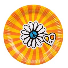 platos hippies anos 60 6 uds 23 cm