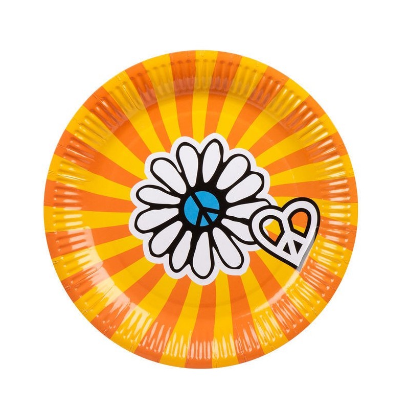 Platos hippies años 60 6 uds 23 cm