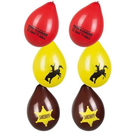 globos del oeste vaqueros 6 uds 25 cm