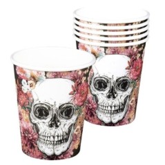 vasos calavera mejicana dia muertos 6 uds