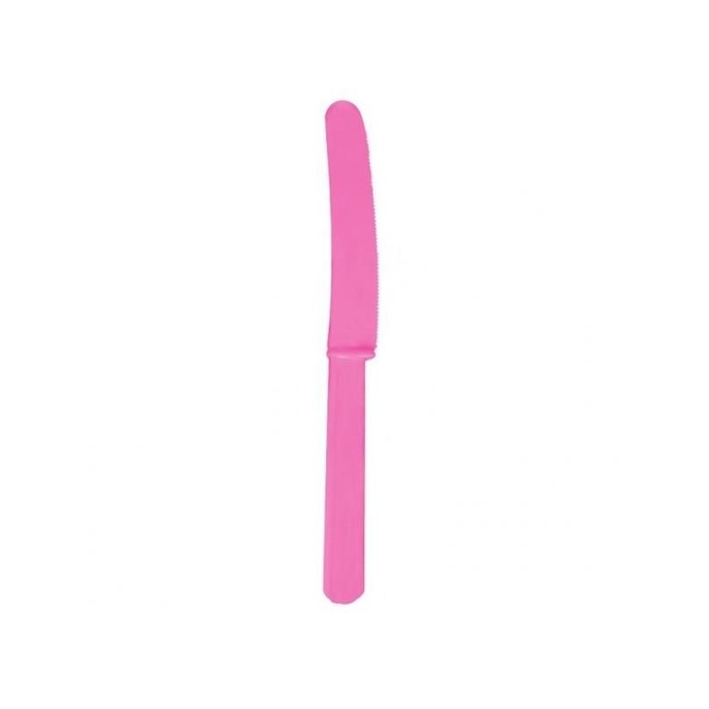 Cuchillo rosa fucsia plastico niña barato 10 unidades