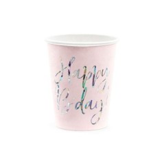 vasos cumpleanos rosas 6 uds