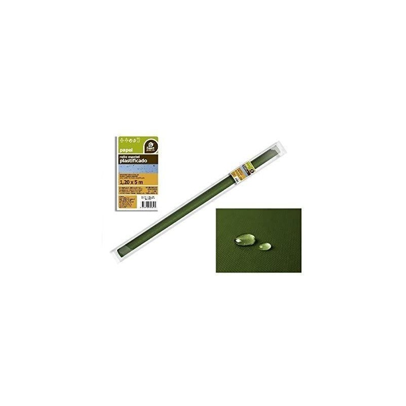 Mantel rollo plastificado verde 5x1,20 metros