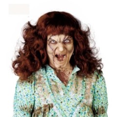 peluca castana la nina del exorcista loca
