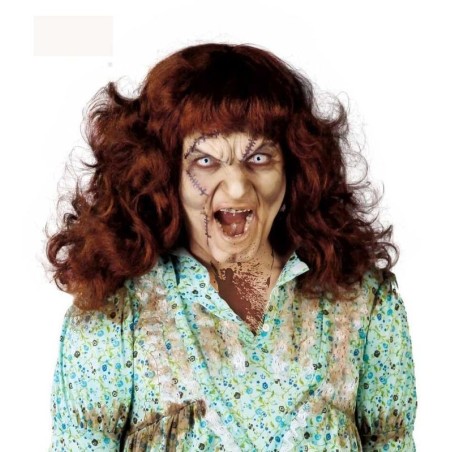 peluca castana la nina del exorcista loca