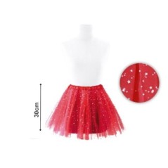 tutu rojo estrellas brillantes 30 cm