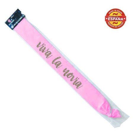 banda viva la novia rosa oro purpurina