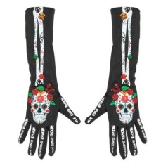 guantes catrina dia de muertos para adulto 40 cm