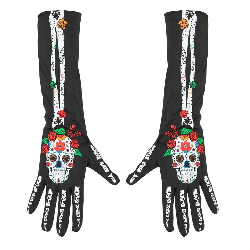 Guantes catrina dia de muertos para adulto 40 cm