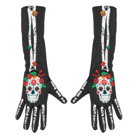 guantes catrina dia de muertos para adulto 40 cm