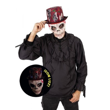 sombrero copa calaveras y rosas