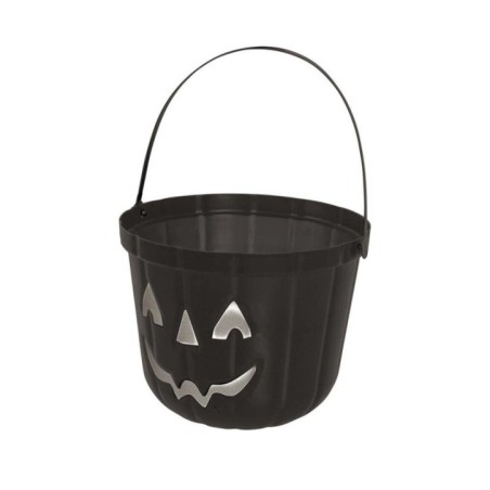 caldero recoge caramelos halloween negro 20 cm