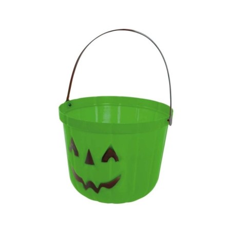 caldero recoge caramelos halloween verde 20 cm