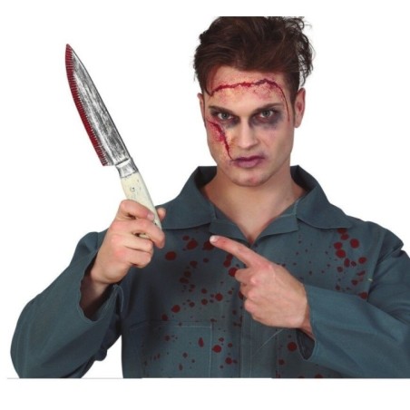 cuchillo cocina con sangre halloween 33 cm