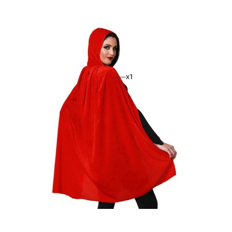 capa con capucha roja terciopelo 100 cm