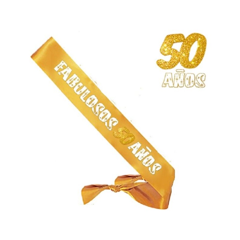 Banda Fabulosos 50 años oro purpurina