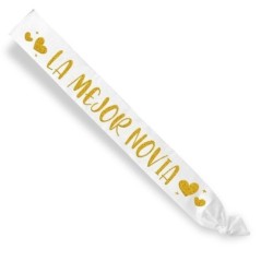 banda la mejor novia blanca oro purpurina