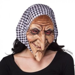 mascara bruja vieja con capucha