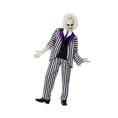 Disfraz traje rayas blanco y negro bitelchus talla ML hombre-Tus Disfraces