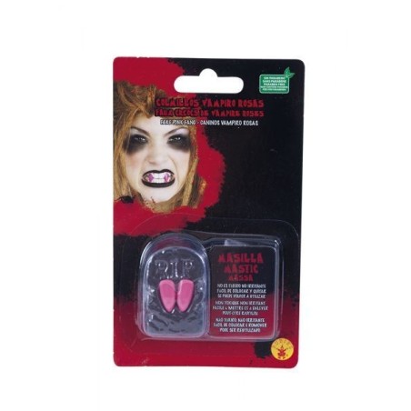 colmillos de vampiro rosas para halloween