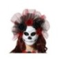 diadema rosas negras y rojas con tul