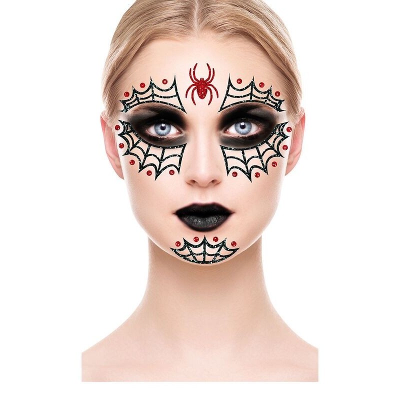 Maquillaje glitter face araña spider