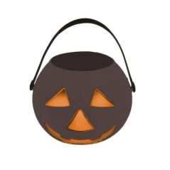 cesto calabaza negro 15 cm para halloween