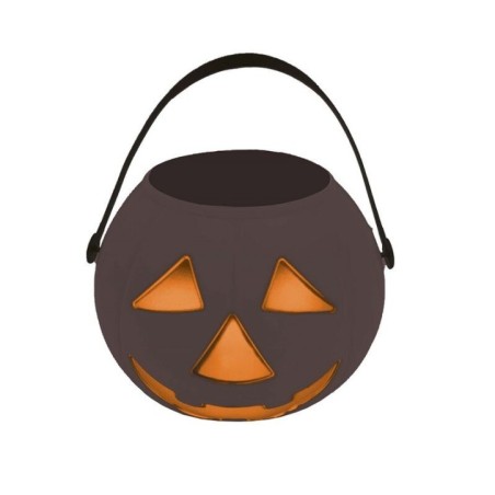 cesto calabaza negro 15 cm para halloween