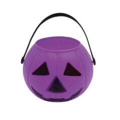 cesto calabaza morado 15 cm para halloween
