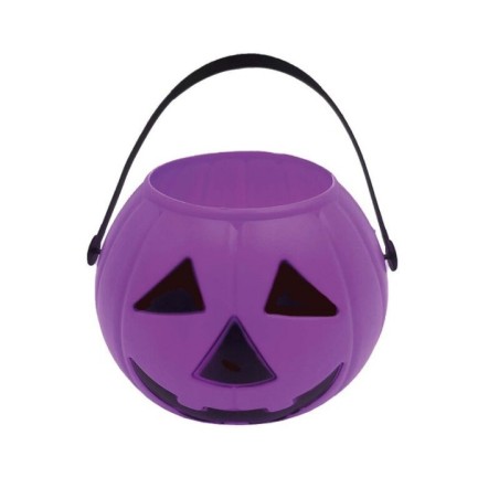 cesto calabaza morado 15 cm para halloween