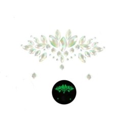 gemas o piedras adhesivas cara brillan oscuridad
