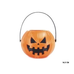 cesto calabaza naranja recoge caramelos 16x12 cm