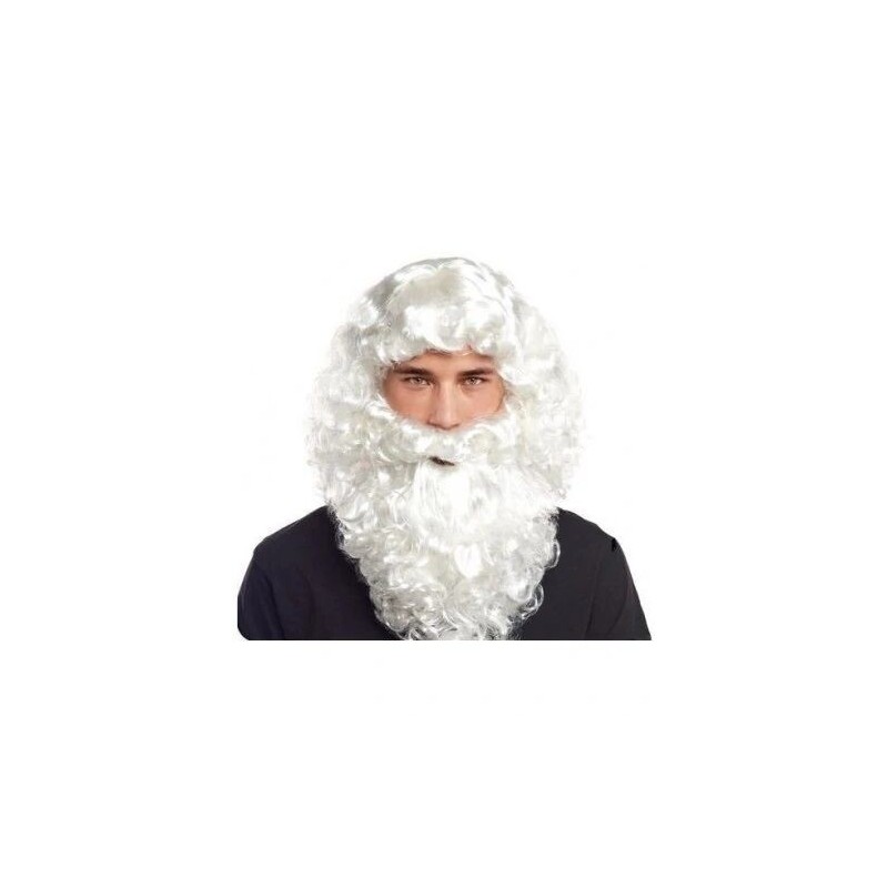 Peluca con barba Blanca para rey mago Melchor