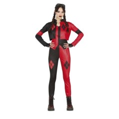 disfraz arlequinn rojo y negro mujer talla 14 16 anos
