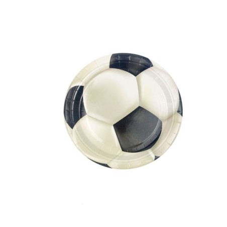 platos balon de futbol 6 uds de 18 cm