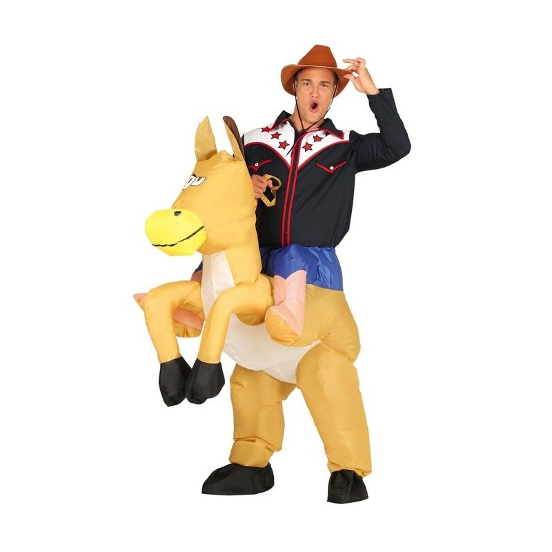 Disfraz vaquero caballo hinchable talla L 52-54 adulto
