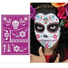 plantilla de maquillaje halloween catrina